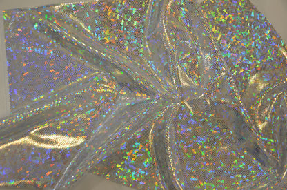 Shattered Hologram Spandex Fabric by the Yard | Dancewear Spandex Fabric | Wholesale Bolt Available | 60 Wide |