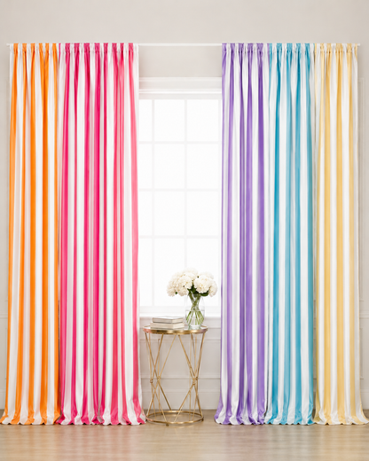 Stripe Charmeuse Satin Drapery Panels for Events