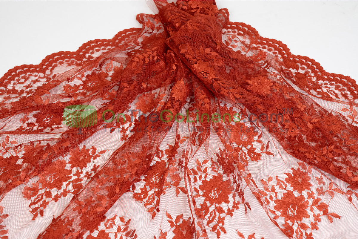 Chantilly Lace Fabric by the Yard Lightweight Sheer Floral Bridal & Evening Wear