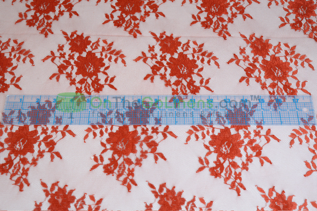 Chantilly Lace Fabric by the Yard Lightweight Sheer Floral Bridal & Evening Wear