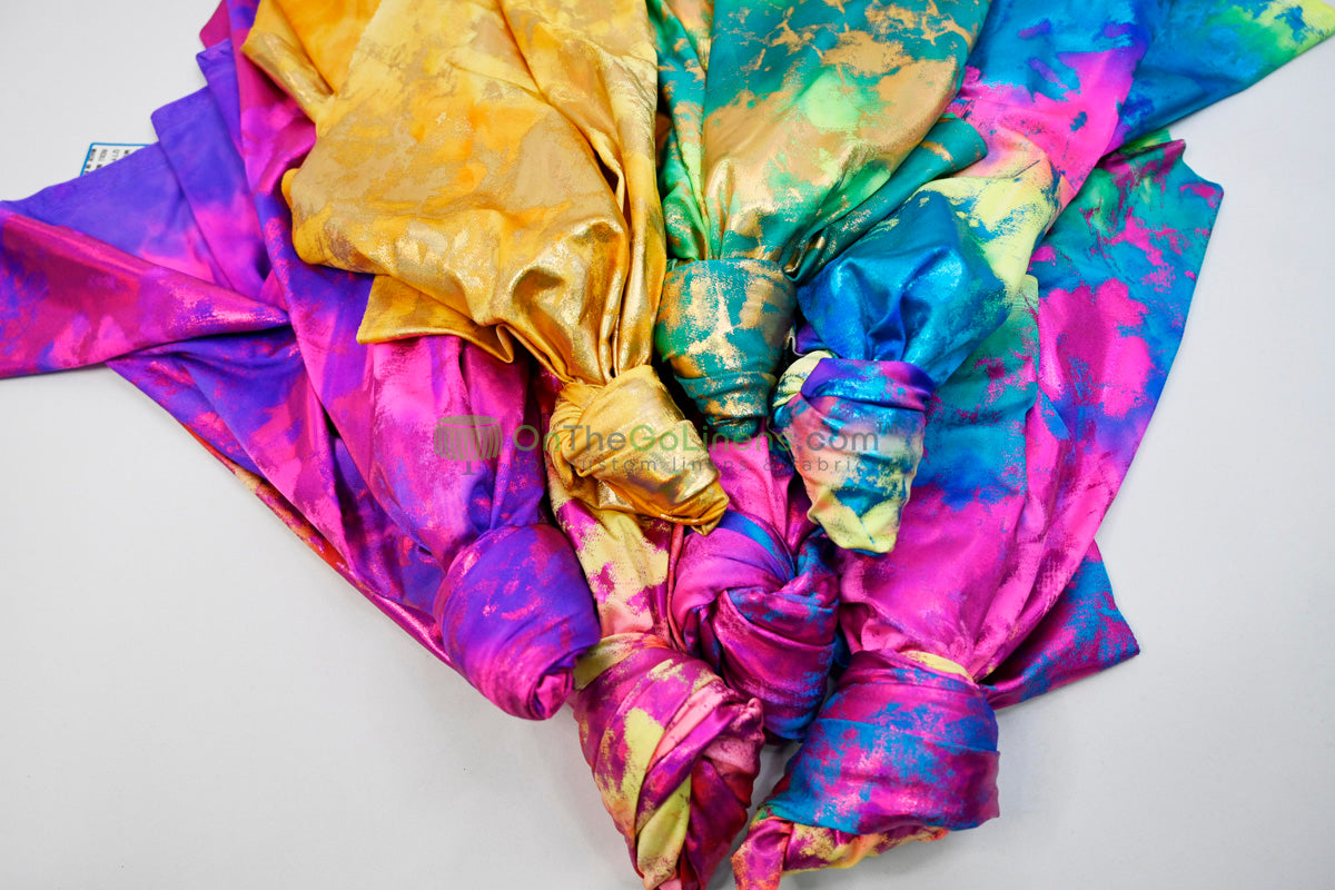 Tie Dye Hologram Spandex Fabric