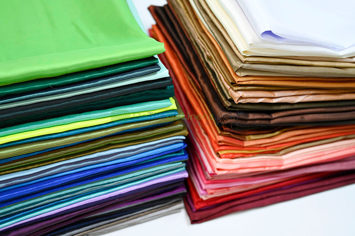 Taffeta Fabric by the Yard | Non Stretch Taffeta | 60" Wide | 75 Colors Available | Wholesale Bolt Available |