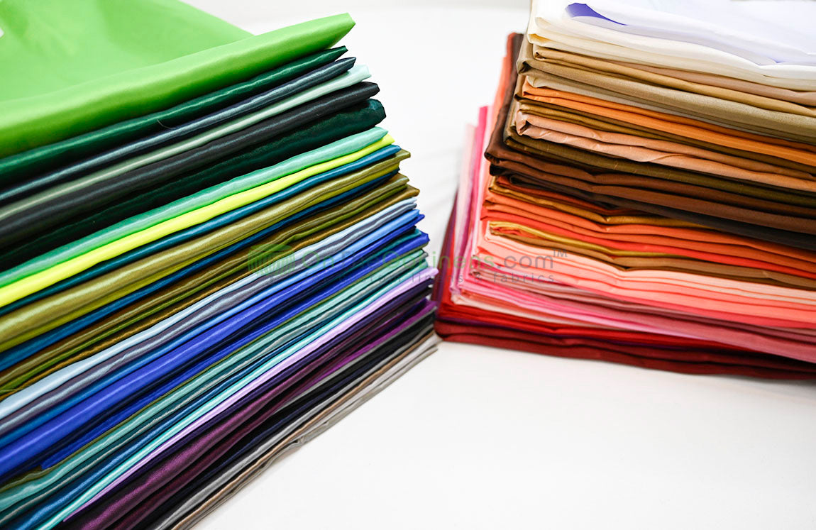 Taffeta Fabric by the Yard | Non Stretch Taffeta | 60" Wide | 75 Colors Available | Wholesale Bolt Available |
