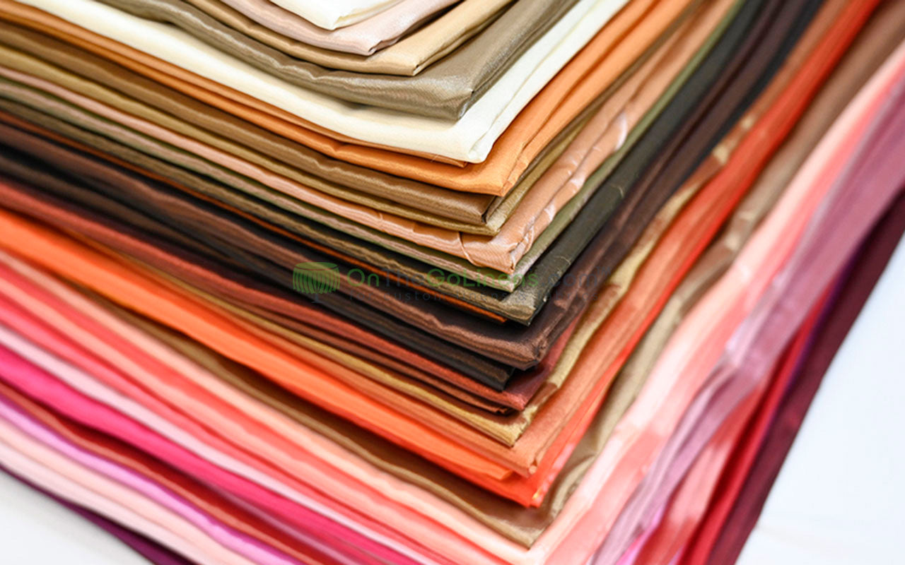 Taffeta Fabric by the Yard | Non Stretch Taffeta | 60" Wide | 75 Colors Available | Wholesale Bolt Available |