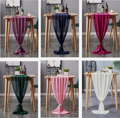 IFR Two Tone Chiffon Table Runners | Cationic Chiffon Table Runners | Multiple Colors and Sizes |