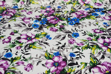 Watercolor Floral Satin Print Event Drapery Panels | Satin Print Curtains | 100% Polyester Washable |
