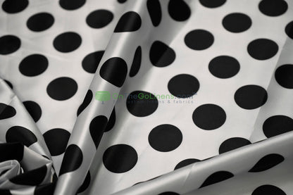 Polka Dot Charmeuse Satin Print Fabric by the Yard | 60" Wide | Large Dots |