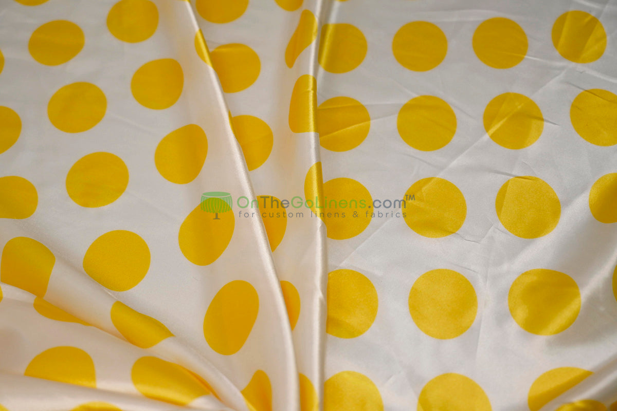 Polka Dot Charmeuse Satin Print Fabric by the Yard | 60" Wide | Large Dots |