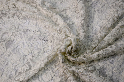 Enchanted Sheer Embroidery Event Drape Panel | Metallic Lace Event Curtain | 52" Wide |