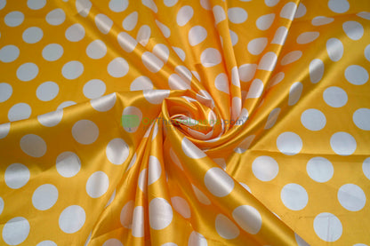 Polka Dot Charmeuse Satin Print Fabric by the Yard | 60" Wide | Large Dots |