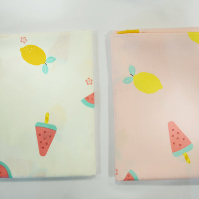 Yellow Lemon Watermelon Fruit Cotton Fabrics | 100% Cotton Print Fabrics | Two Colors |
