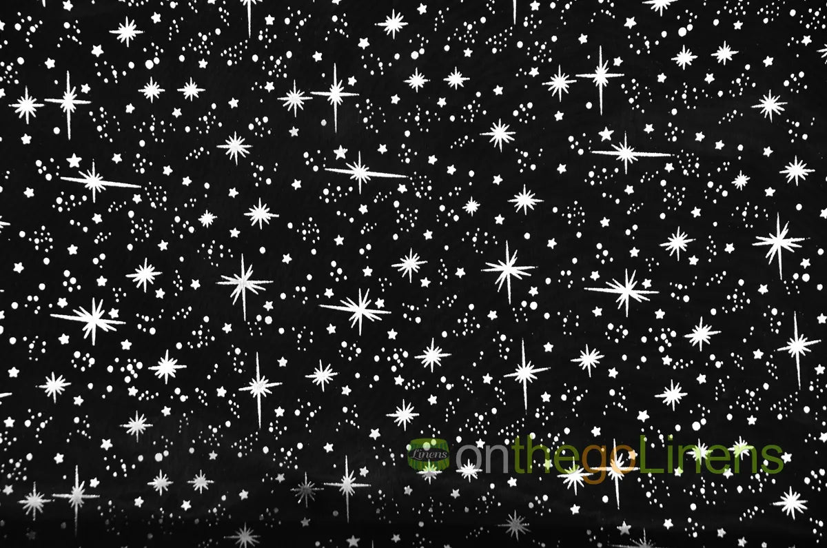 Black Star Foil Organza