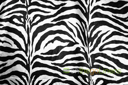 Zebra Print Charmeuse Satin Fabric | Silky Satin Zebra Print Fabric | 100% Polyester |