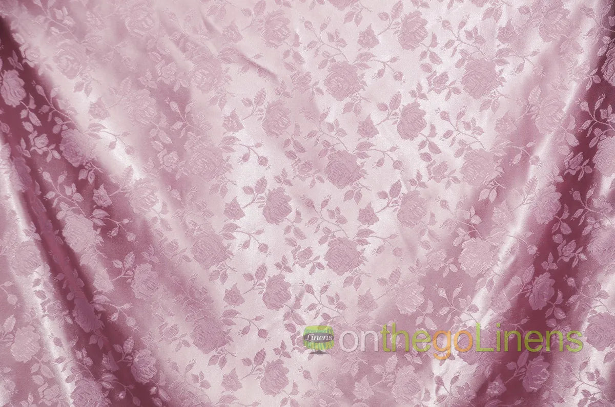 Floral Jacquard Satin Fabric by the Yard | Isabella Floral Jacquard | 60 Wide | Rose Jacquard Satin Fabric |