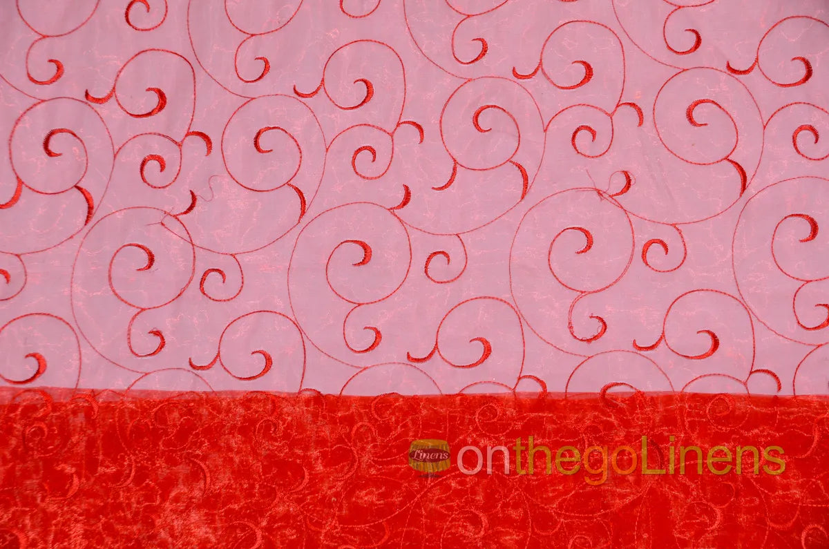 Red Swirl Organza