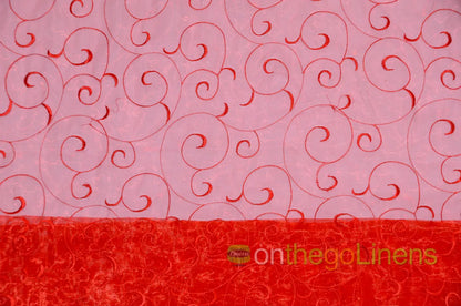 Red Swirl Organza