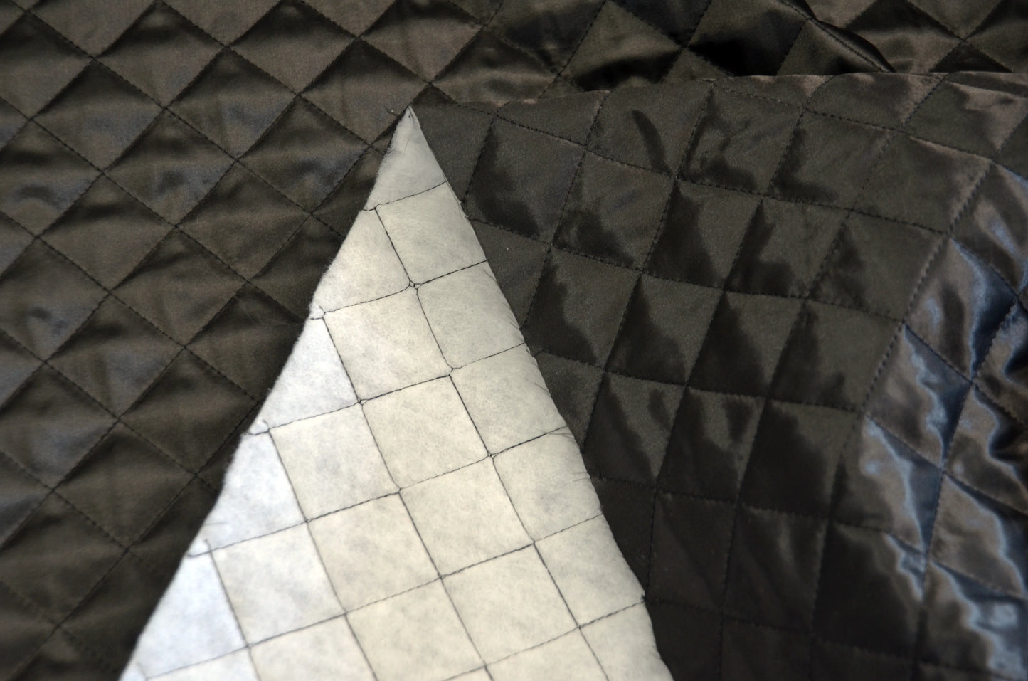 Quilted Satin Batting Fabric | 60" Wide | One Sided Satin |  Jacket Liner Fabric | Quilt Fabric |