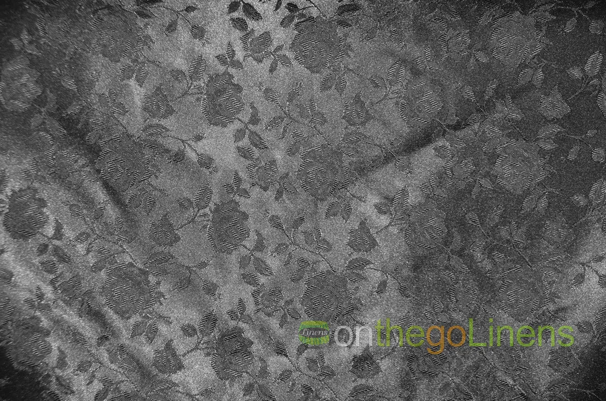 Floral Jacquard Satin Fabric by the Yard | Isabella Floral Jacquard | 60 Wide | Rose Jacquard Satin Fabric |