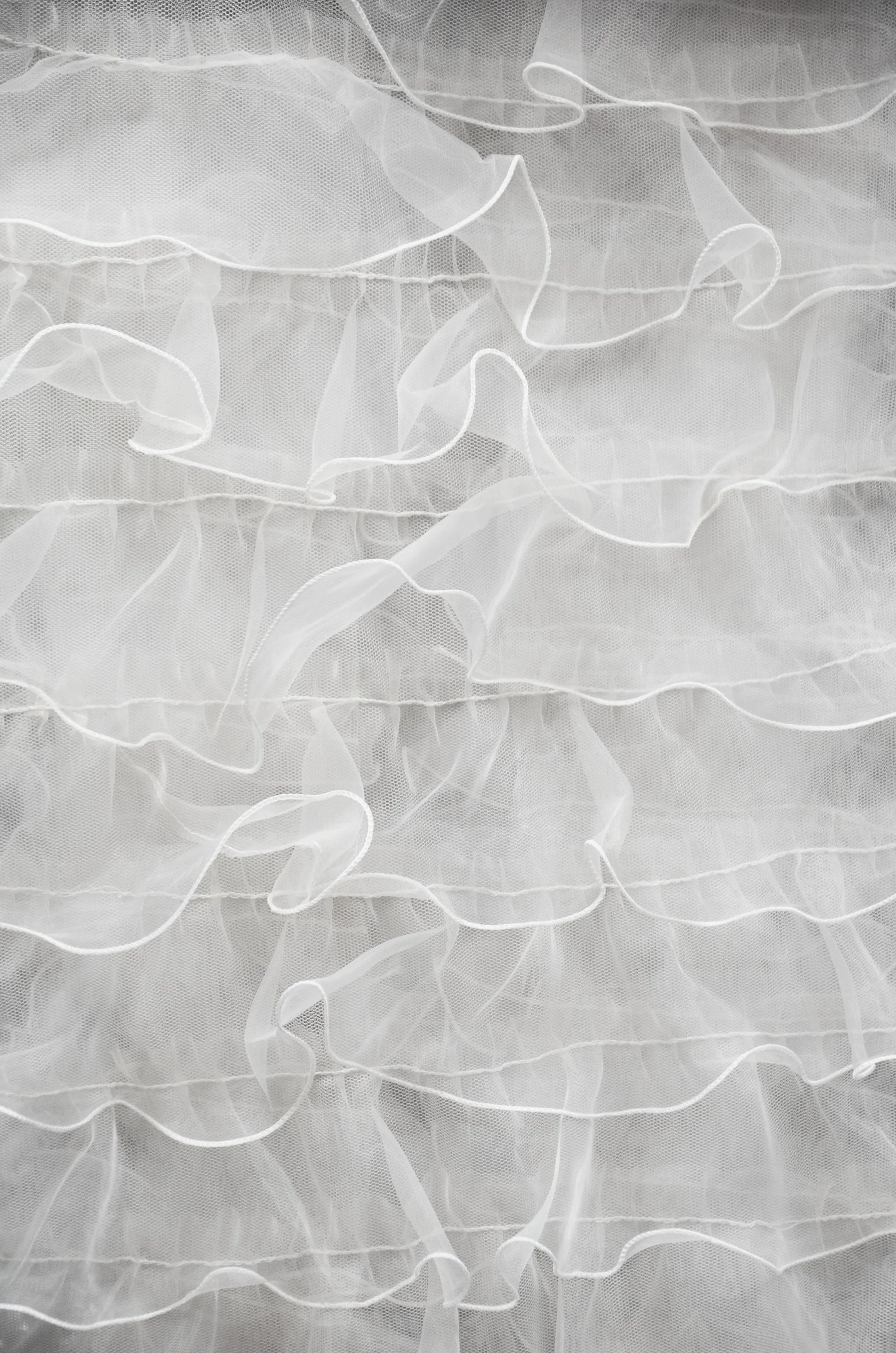 Ruffle Mesh White White 