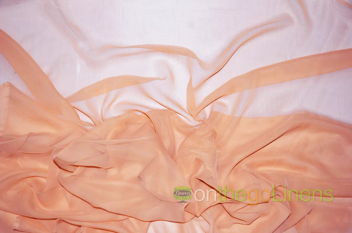 Peach Two Tone Chiffon