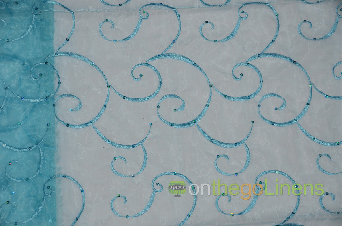 Ferial Organza Embroidery Fabric by the Yard | Sheer Organza Embroidery Fabric | 54" Wide |
