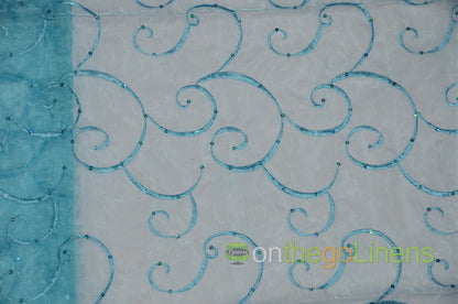 Ferial Organza Embroidery Fabric by the Yard | Sheer Organza Embroidery Fabric | 54" Wide |