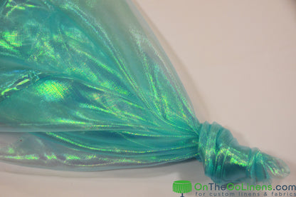 Iridescent Pearl Organza Fabric | Holographic Sheer Organza Fabric | 60" wide | Multiple Colors |