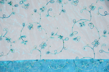 Dahlia Organza Embroidery Fabric by the Yard | 54" Wide | Multiple Colors |
