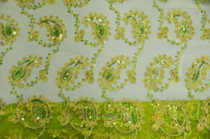 Coco Paisley Embroidery Table Overlays | Metallic Coco Paisley Embroidery Overlays | Multiple Colors |