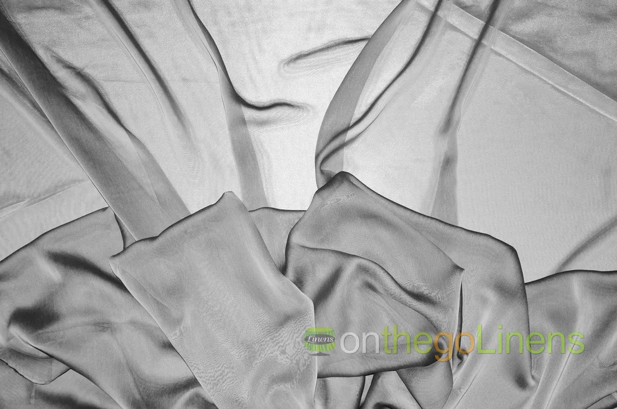 Silver Black Two Tone Chiffon