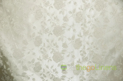 Floral Jacquard Satin Fabric by the Yard | Isabella Floral Jacquard | 60 Wide | Rose Jacquard Satin Fabric |
