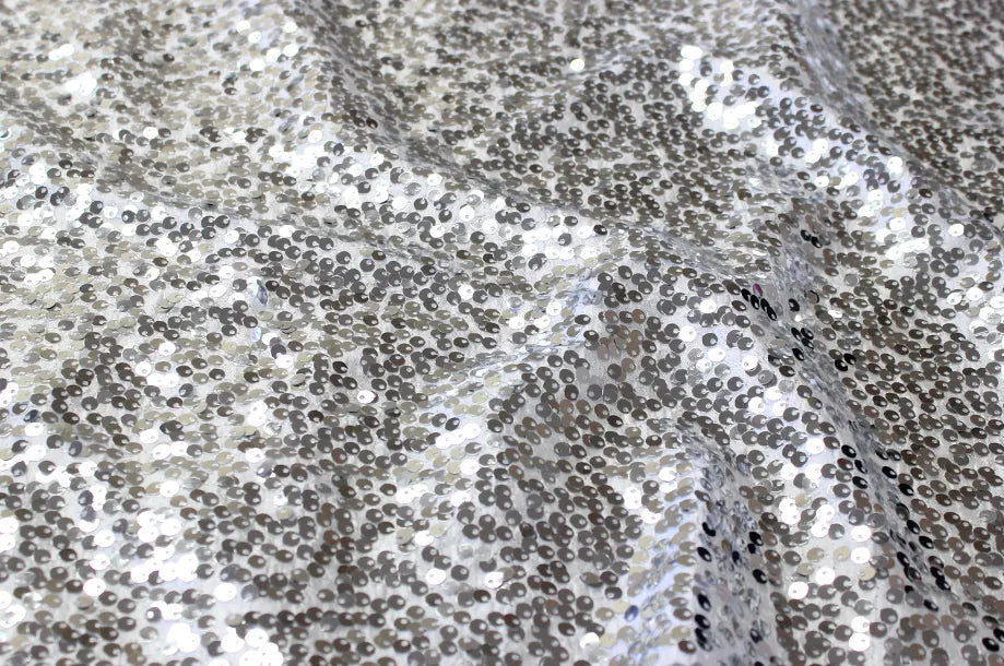 Silver Taffeta Sequins