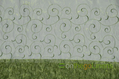 Olive Swirl Organza