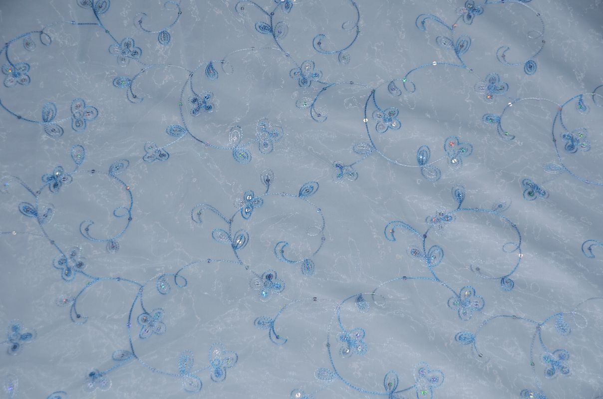 Dahlia Organza Embroidery Fabric by the Yard | 54" Wide | Multiple Colors |