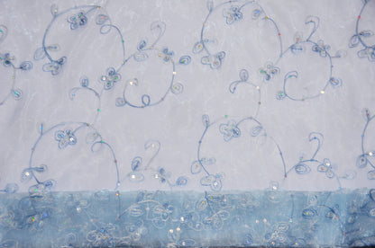 Dahlia Organza Embroidery Fabric by the Yard | 54" Wide | Multiple Colors |