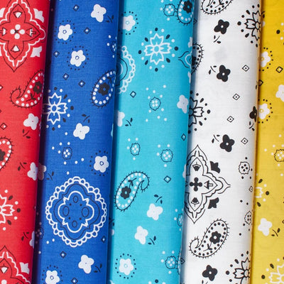 Bandana Cotton Fabric by the Yard | Bandanna Fabrics | 60" Wide |