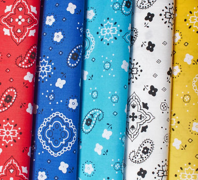 Bandana Cotton Fabric by the Yard | Bandanna Fabrics | 60" Wide |