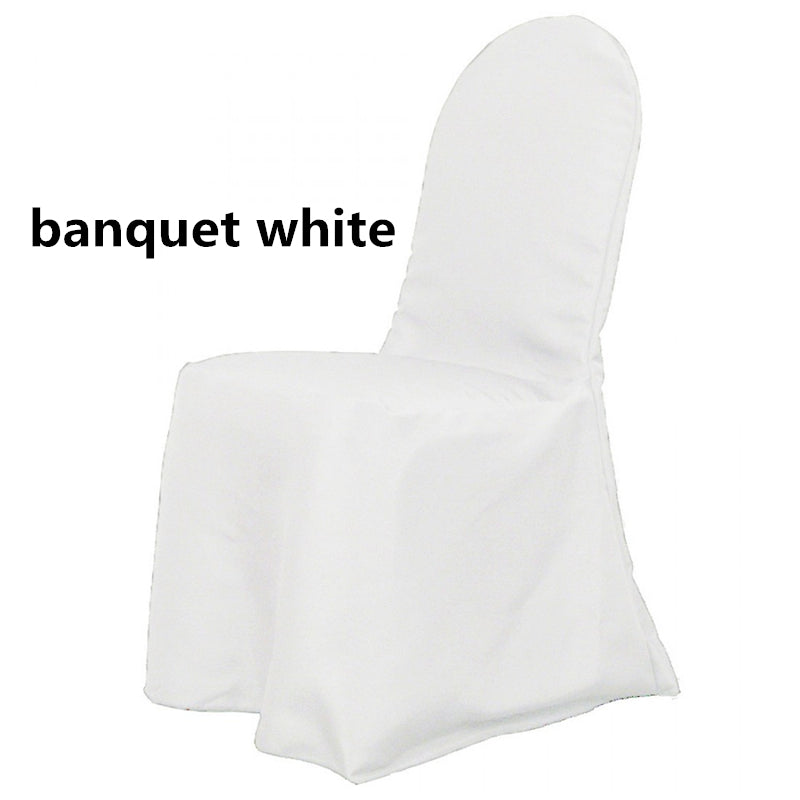 Polyester Banquet Chair Cover | White Ivory Black Banquet Chair Covers | 150gsm | Econoline Ready To Ship |