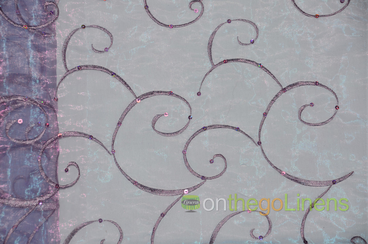 Ferial Organza Embroidery Fabric by the Yard | Sheer Organza Embroidery Fabric | 54" Wide |