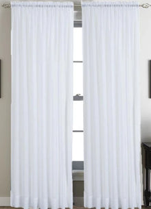 IFR Batiste Event Drapery Panels | Inherently Fire Retardant Slub Voile Fabric | 118" Wide | 100% Polyester |