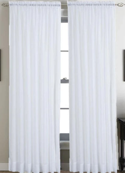 IFR Batiste Event Drapery Panels | Inherently Fire Retardant Slub Voile Fabric | 118" Wide | 100% Polyester |