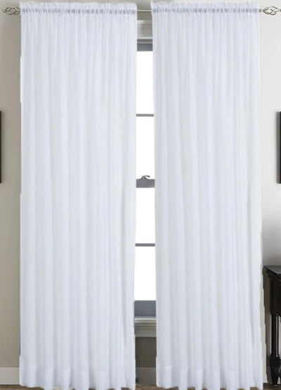 IFR Batiste Event Drapery Panels | Inherently Fire Retardant Slub Voile Fabric | 118" Wide | 100% Polyester |