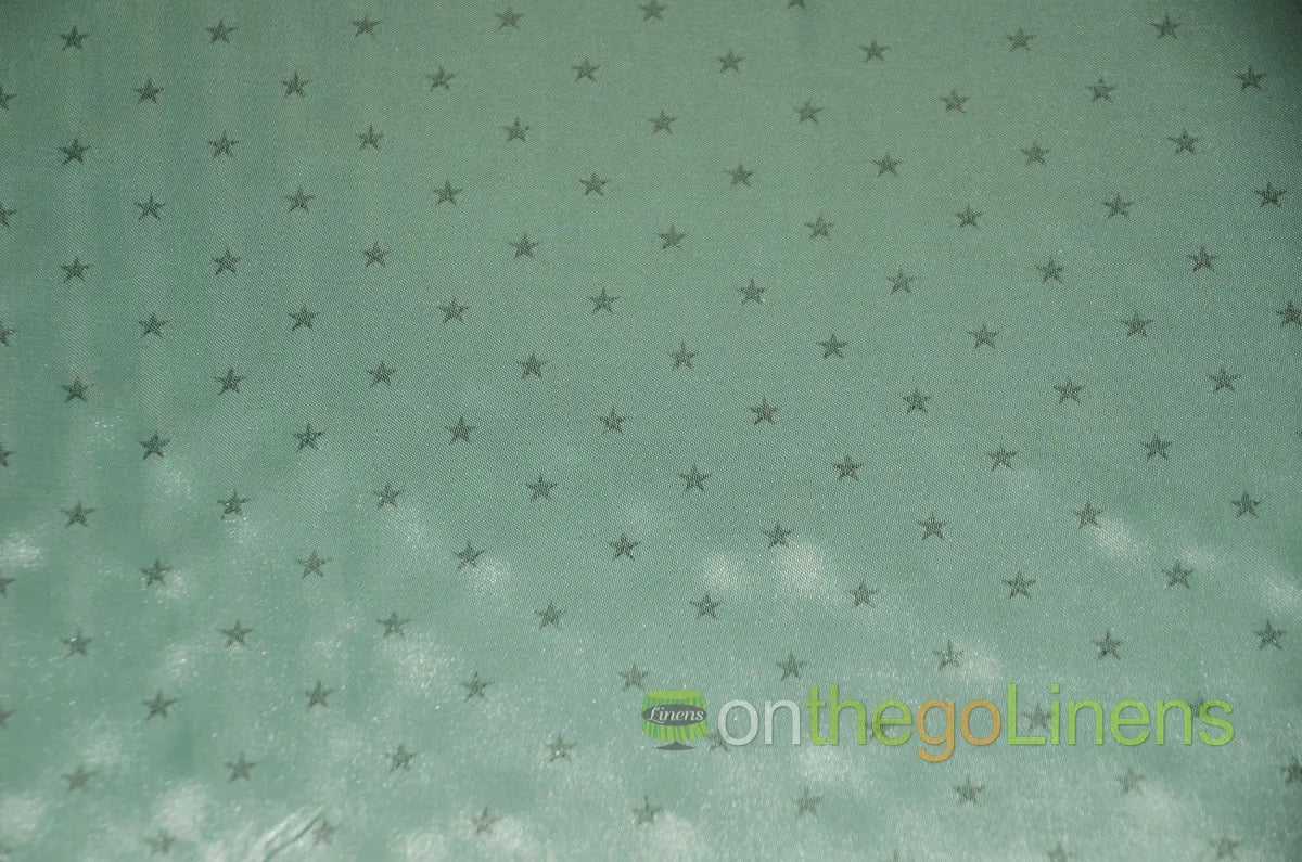 Silver Star Charmeuse Satin Print Table Linens