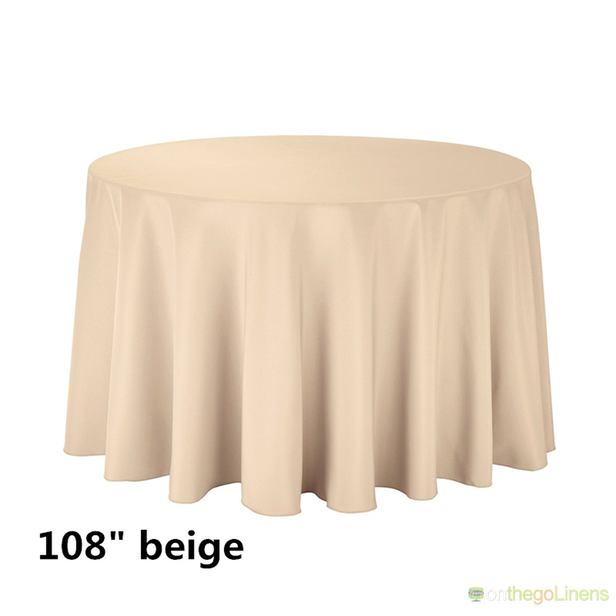 108" Round Polyester Tablecloth | Econoline Ready to Ship | 11 Colors to Choose From |