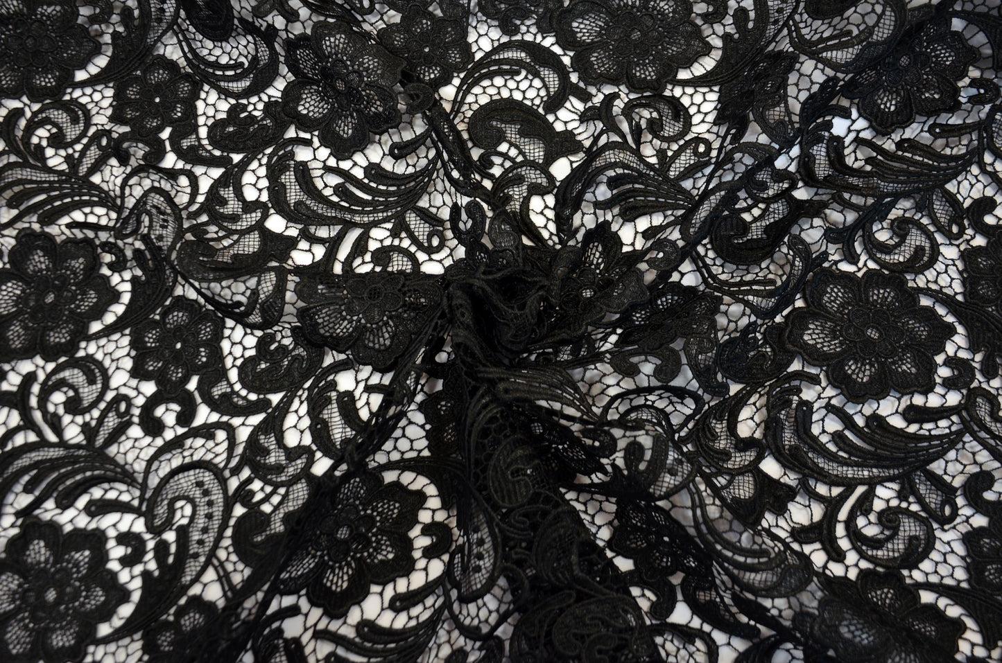 Guipure Lace Fabric by the Yard | Heavy Bridal Lace Fabric with Scallop Edges | 52" Wide | Multiple Colors |