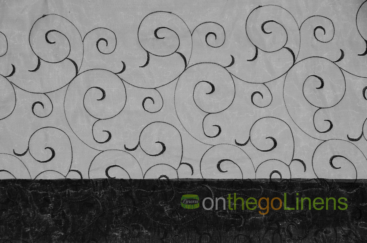Swirl Organza Fabric by the Yard | Organza Embroidery Fabric | Multiple Colors |