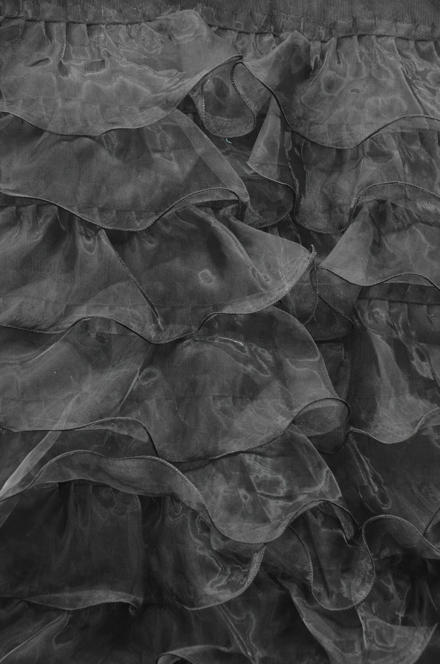 Layered Ruffle Mesh Fabric by the Yard | Organza Ruffled Mesh Fabric | 57" Wide |