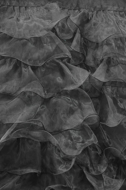 Layered Ruffle Mesh Fabric by the Yard | Organza Ruffled Mesh Fabric | 57" Wide |