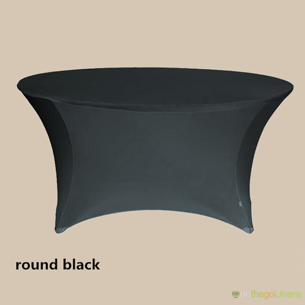 5ft Round Spandex Tablecloth Ready to Ship in White, Ivory and Black 60" Diameter Table Spandex Tablecloth