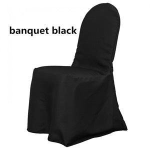 Wrinkle Free Knit Scuba Banquet Chair Covers | White, Ivory, Black | Scuba Chair Covers